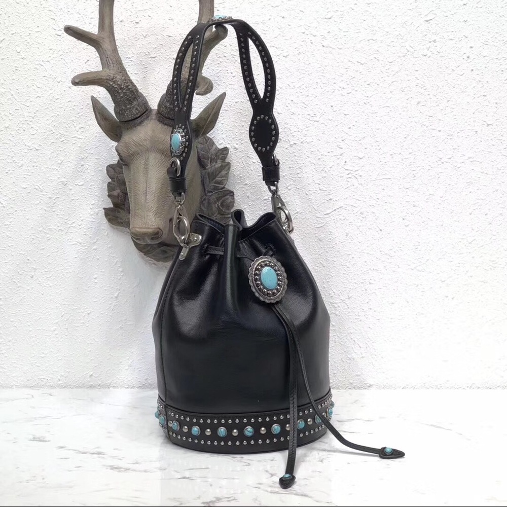 Women’s Rivet Leather Backpack - Picture 3 of 4